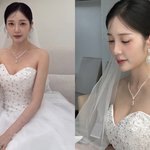 <b>이용대</b>와 열애설 윤채경, 웨딩 드레스 입었다