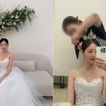 '이용대와 열애' 윤채경, 웨딩드레스 자태 공개 '깜짝