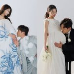 '만삭' 이아미 끌어안고 뽀뽀…결혼 앞두고 "첫 가족사진" [<b>MD</b>스타]