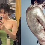  '온 몸에 금가루칠' 파격 <b>세미</b> 누드 후…"운동화에도 계속 반짝이가"...