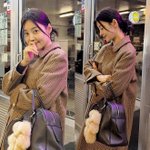 한지혜, 검사 <b>사모님</b>의 큐티한 얼죽코 품격! 키링백에 헤링본 코트...