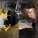 "이렇게 귀여웠어?" 문가영, 바닥에 앉아 눈오리 <b>집게</b> 삼매경...