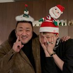 지디랑 마동석 <b>산타</b>모자 쓰고 놂ㅋㅋ