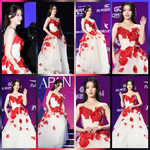 드디어 팔색조 분위기 나왔다…<b>장미</b> 얹은 순백 드레스로 여신 완성