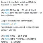 방탄 <b>투어</b>기록따였네ㅋㅋㅋㅋㅋ