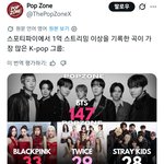 스포티 1억 스트리밍 <b>이상</b> 곡이 가장 많은 K-pop그룹