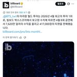 빌보드에서 발표한 방탄 콘서트 8회 수익 1155억