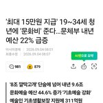 [방탈죄송] 19-34세 청년에게 <b>문화</b>비 15만원 지급