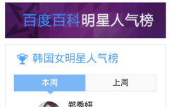 이번주 바이두 한국여자아이돌 꽃송이투표