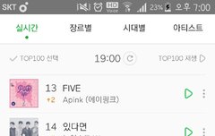 멜론 7시 차트순위!!