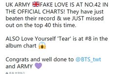 영국 Official Chart 진입(싱글42위 앨범8위)