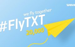 FLY  TXT 응원 종이뱅기 2만통 돌파