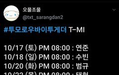 오늘부터 오후8시 TXT 의 TMI공개
