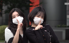 권은비X조유리, '러브게임' 출근길 러블리