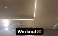 몇시간 전에 도착해놓고 지금 운동해?