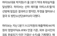 결국 또 방탄소년단이 다했다