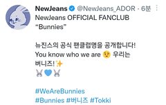 뉴진스 공식 팬덤명 "버니즈"