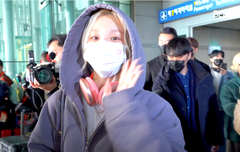 (여자)아이들 우기 입국, 보라 향기 가득﻿﻿﻿﻿﻿﻿