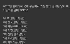 해찬이 검색어 1등이네