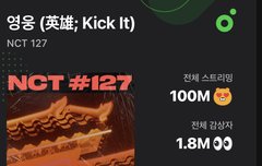 NCT 127 영웅 1억 스트리밍 달성
