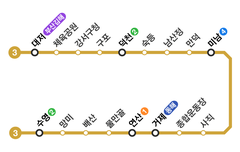 부산 지하철 3호선 시간표 첫차 막차 운행시간 최신 확인