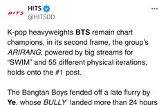 빌보드200 차트 2주연속 1위하면 케이팝최초 기록임