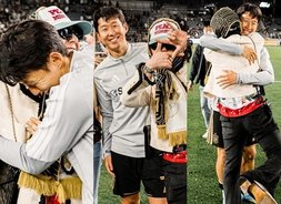 지드래곤·손흥민, 두 월드클래스 만났다…그라운드 위 뜨거운 포옹 [빅뱅, 판타스틱 스웨그]