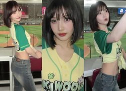 레드벨벳 조이, 한 줌 허리에 '눈길'…"야구장 여신 등장" [아이돌 레드벨벳 '레벨업' 미모]