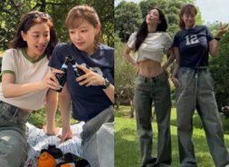  지효, 정연과 피크닉 포착…한라봉 장난에 폭소[아이돌-트와이스, 미모가 '샤샤샤']