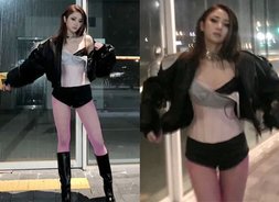 르세라핌 허윤진, 브라 드러내며 파격 자태 [하이브 첫 걸그룹 '르세라핌' 들썩]