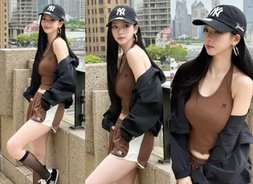 "인형이 걸어 다니네" 카리나, 얼굴 소멸 직전…야구 모자로 완성한 '힙' 무드 [에스파, 광야의 걸그룹 '넥스트 레벨']