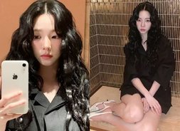 에스파 카리나, 올블랙 셔츠 원피스 입고 '여신 포스'…눈부신 이목구비 [에스파, 광야의 걸그룹 '넥스트 레벨']