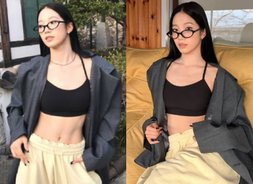  "얼굴은 청순, 복근은 선명"…르세라핌 카즈하, 과감한 브라톱 패션[하이브 첫 걸그룹 '르세라핌' 들썩]