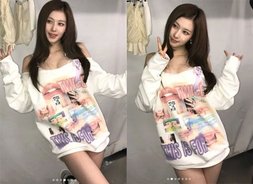 맨투맨 하나 걸쳤을 뿐인데…트와이스 사나, 가녀린 쇄골에 감춰진 탄탄한 볼륨감 [아이돌-트와이스, 미모가 '샤샤샤']