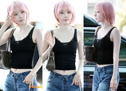 르세라핌 사쿠라 '과감한 민소매 패션' [하이브 첫 걸그룹 '르세라핌' 들썩]