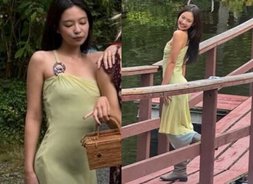 제니, 하객룩으로 '30년 전 드레스' 입었다…팝스타 절친 결혼식서 포착 [블랙핑크, 걸크러쉬 매력]