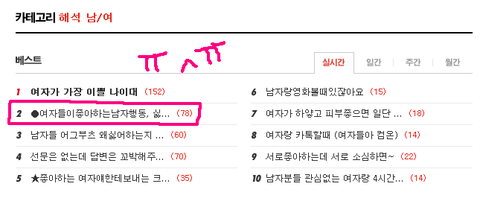 ○여자들이좋아하는남자행동, 싫어하는남자행동!!5가지씩 | 네이트 판
