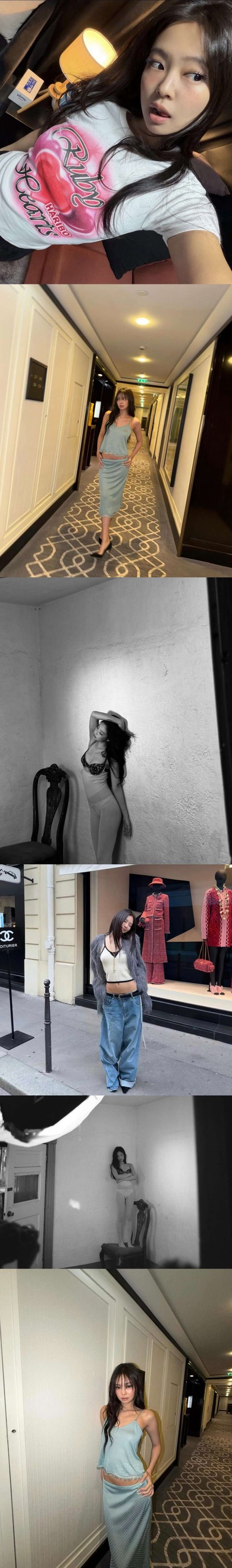 제니 공항때 입은 바디슈트 이쁘고 멋지다