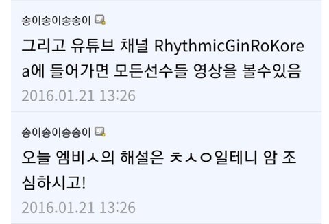 김연아 극성팬이 관리하는 리듬체조 계정