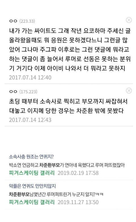 차준환 선수 악성루머 퍼뜨린- 김연아 극성팬